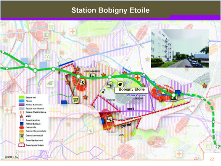 Carte de localisation de la station Bobigny Etoile