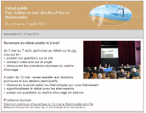 Lettre électronique parc éolien Yeu Noirmoutier