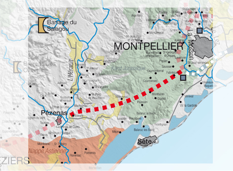 Carte du maillon Val d'Hérault